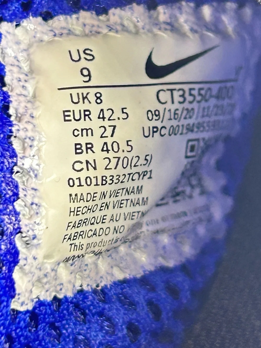Nike Air Presto Racer Blue Running Sneaker Lace Up Athletic Shoe Mens Size 9